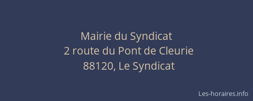 Mairie du Syndicat