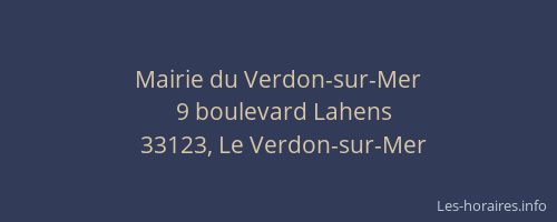 Mairie du Verdon-sur-Mer