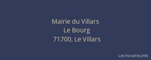 Mairie du Villars