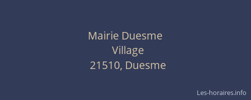 Mairie Duesme
