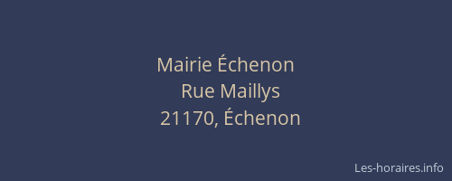 Mairie &Eacute;chenon