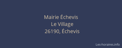 Mairie Échevis