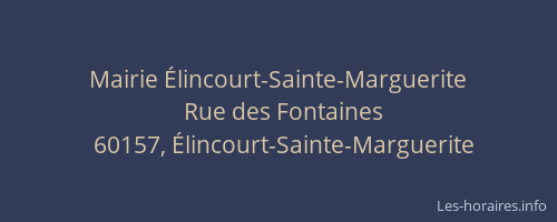 Mairie Élincourt-Sainte-Marguerite