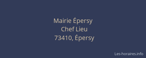 Mairie &Eacute;persy