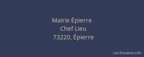 Mairie &Eacute;pierre