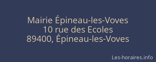 Mairie &Eacute;pineau-les-Voves