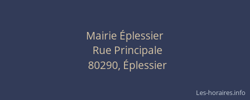 Mairie &Eacute;plessier
