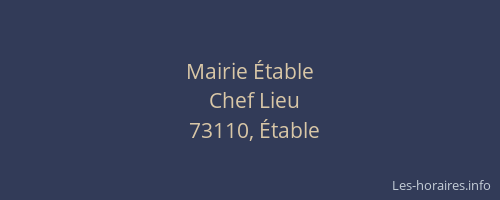Mairie &Eacute;table