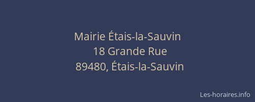 Mairie &Eacute;tais-la-Sauvin