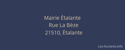 Mairie &Eacute;talante