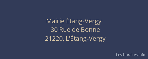 Mairie &Eacute;tang-Vergy