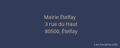 Mairie Ételfay