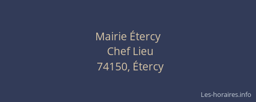 Mairie &Eacute;tercy