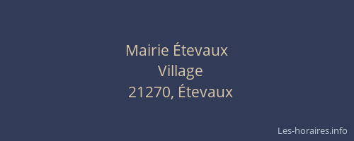Mairie &Eacute;tevaux