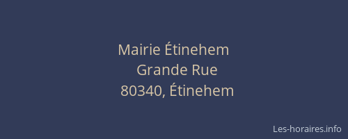 Mairie &Eacute;tinehem