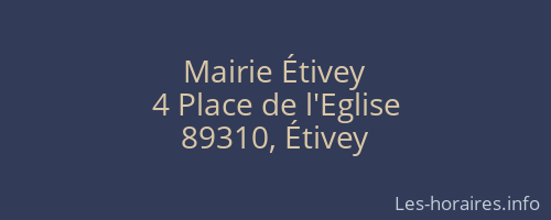 Mairie &Eacute;tivey