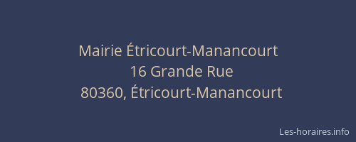 Mairie Étricourt-Manancourt