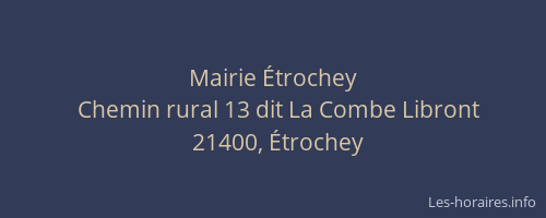 Mairie &Eacute;trochey