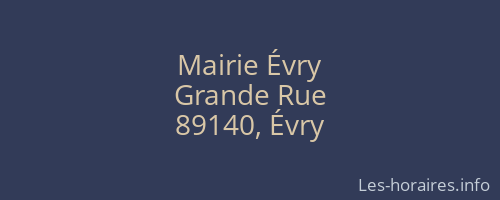 Mairie &Eacute;vry
