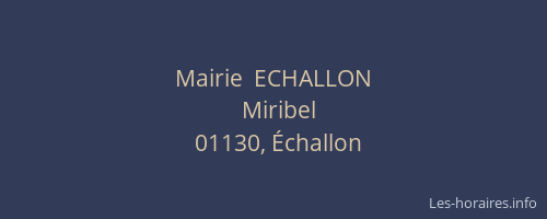 Mairie  ECHALLON