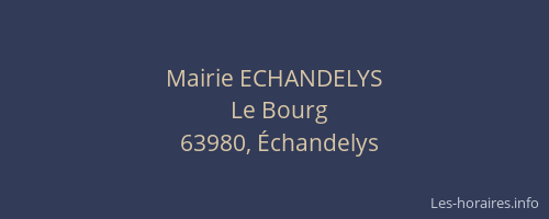 Mairie ECHANDELYS