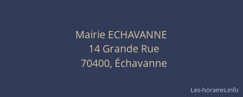 Mairie ECHAVANNE