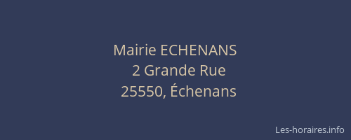 Mairie ECHENANS