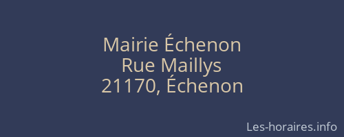 Mairie Échenon