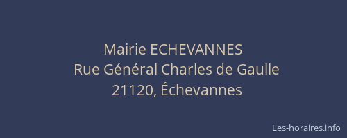 Mairie ECHEVANNES