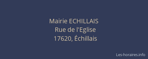 Mairie ECHILLAIS