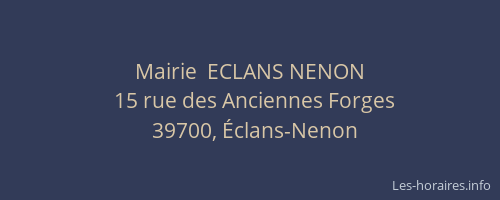 Mairie  ECLANS NENON