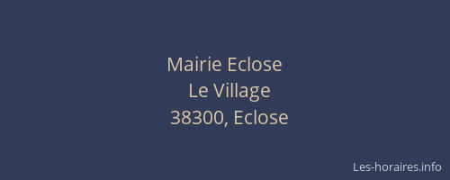 Mairie Eclose