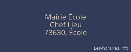 Mairie École