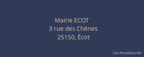 Mairie ECOT