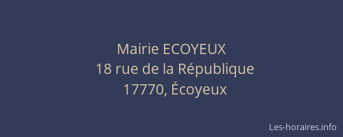 Mairie ECOYEUX