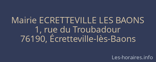 Mairie ECRETTEVILLE LES BAONS