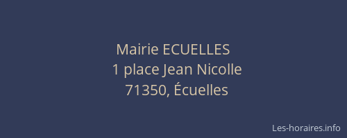 Mairie ECUELLES