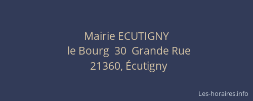 Mairie ECUTIGNY