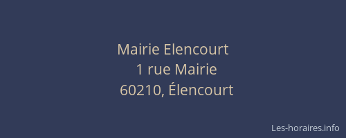 Mairie Elencourt