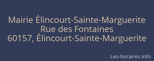 Mairie Élincourt-Sainte-Marguerite