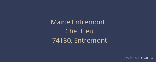 Mairie Entremont