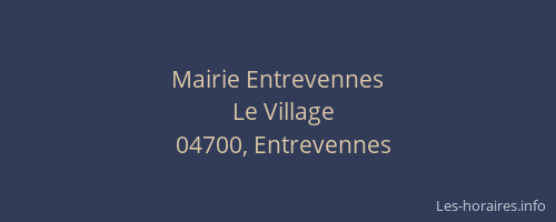 Mairie Entrevennes