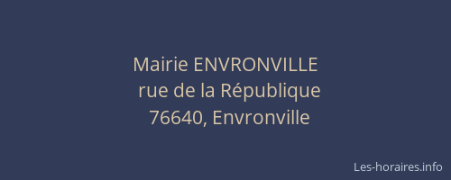 Mairie ENVRONVILLE