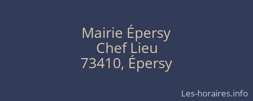 Mairie Épersy