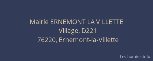 Mairie ERNEMONT LA VILLETTE