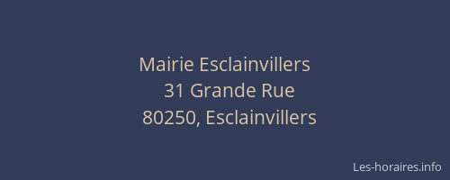 Mairie Esclainvillers