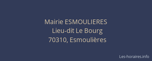 Mairie ESMOULIERES