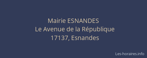 Mairie ESNANDES