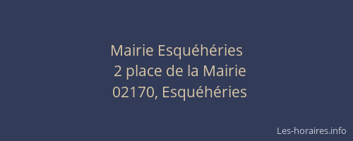 Mairie Esquéhéries