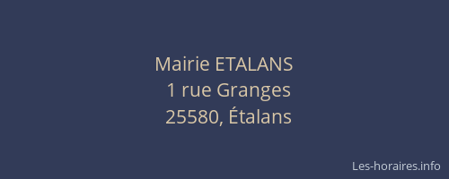 Mairie ETALANS